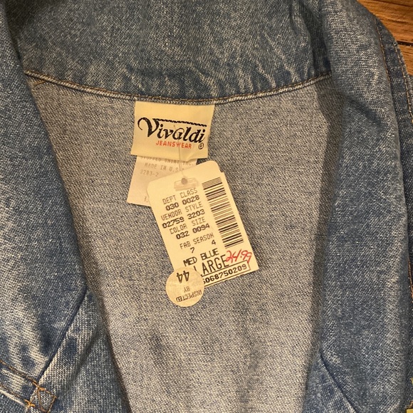 Vintage Vivaldi Jeanswear denim vest BNWT - rock out with this Fab Classic Brand - Picture 2 of 4